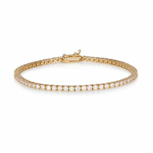 צמיד טניס יהלומי מעבדה קלאסי זהב צהוב