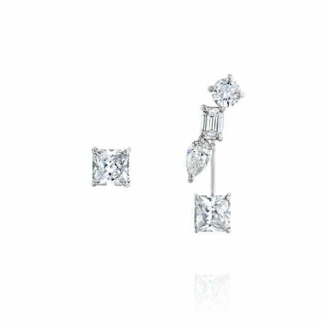 עגיל מטפס פנטזי מזהב לבן משובץ יהלומים