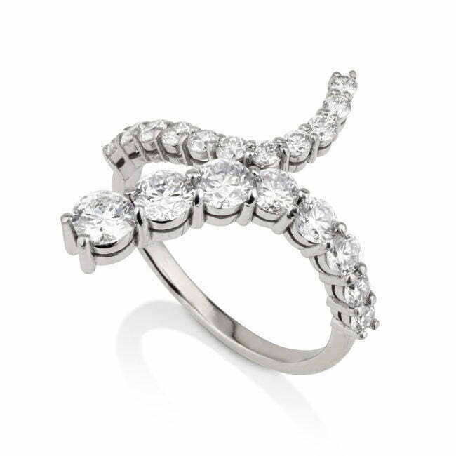 טבעת SNAKE מזהב לבן משובצת ביהלומים