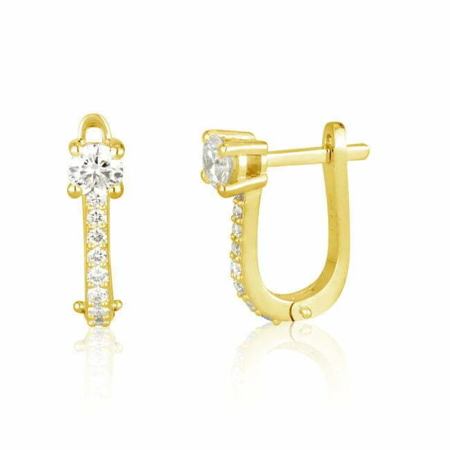 עגיל מרינה מזהב לבן ויהלומים