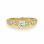 טבעת אירוסין מזהב צהוב ויהלומי מעבדה