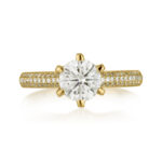 טבעת אירוסין מלכותית יהלומים זהב צהוב