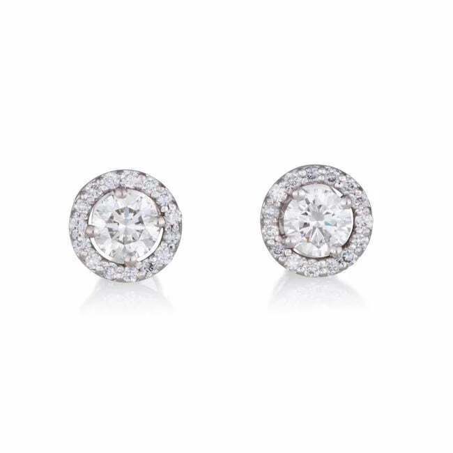 עגילי יוליה משובצים יהלומי מעבדה מזהב לבן