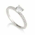 טבעת אירוסין נסיכות יהלומים מזהב לבן