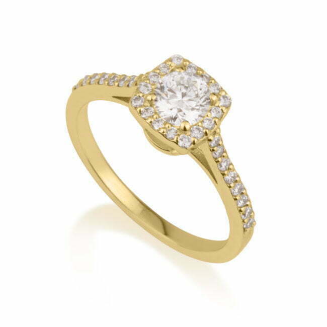 טבעת אירוסין צ'ארמס יהלומים צהוב