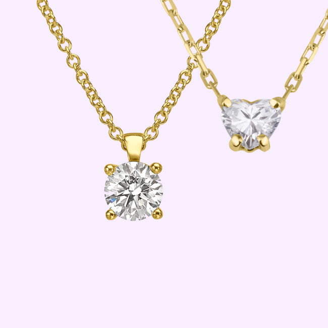 שרשראות עם יהלומי מעבדה