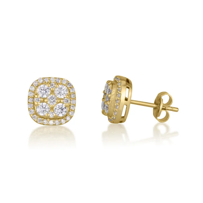 עגילי טימבוקטו משובצים יהלומים מזהב לבן