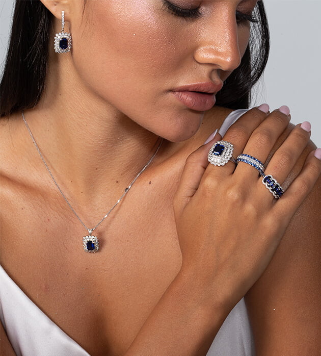 עגילים משובצים אבני חן