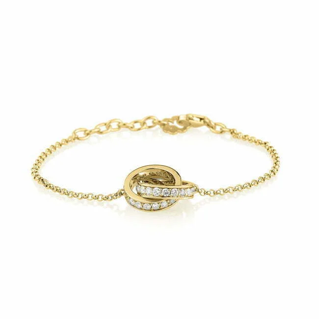 צמיד טבעות משובץ יהלומים זהב לבן