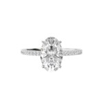 טבעת אירוסין אנג'ל - עיצוב אישי בזהב לבן משובצת יהלומי מעבדה