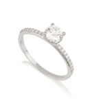 טבעת אירוסין אליס זהב לבן