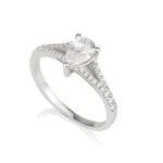 טבעת אירוסין טיפה זהב לבן