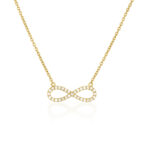 שרשרת אינפיניטי משובצת ביהלומים מזהב צהוב