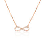 שרשרת אינפיניטי משובצת ביהלומים מזהב אדום