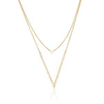 שרשרת וי עם יהלומים מזהב צהוב