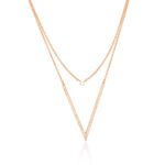 שרשרת וי עם יהלומים מזהב אדום