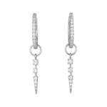 עגיל אינידאני מזהב לבן משובץ ביהלומים