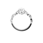 טבעת אירוסין אובל מרקיזה בזהב לבן משובצת יהלומי מעבדה