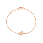 צמיד כוכב מזהב אדום משובץ ביהלומים