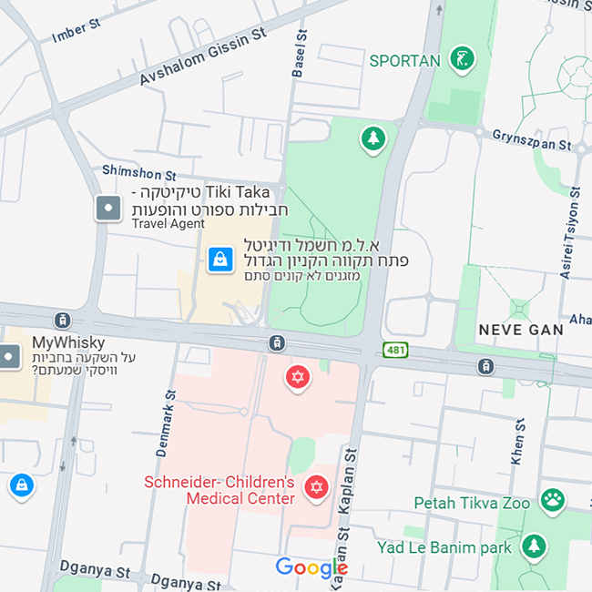 מפת הגעה לחנות תכשיטים בפתח תקווה של רשת Xlab diamonds