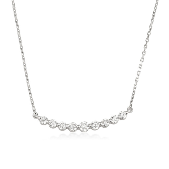 שרשרת קשת בזהב לבן משובצת יהלומים