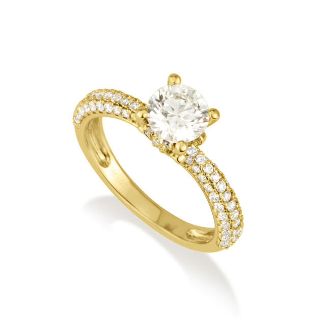 טבעת אירוסין מזהב צהוב דגם טוהר