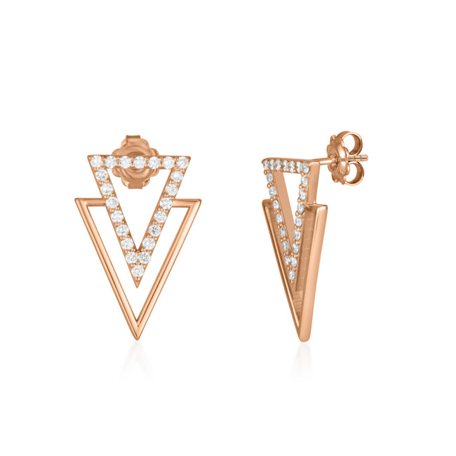 עגילי זהב אדום משובצים ביהלומים ILUMA Spark