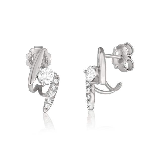 עגילי ILUMA Arc בזהב לבן משובצים יהלומי מעבדה