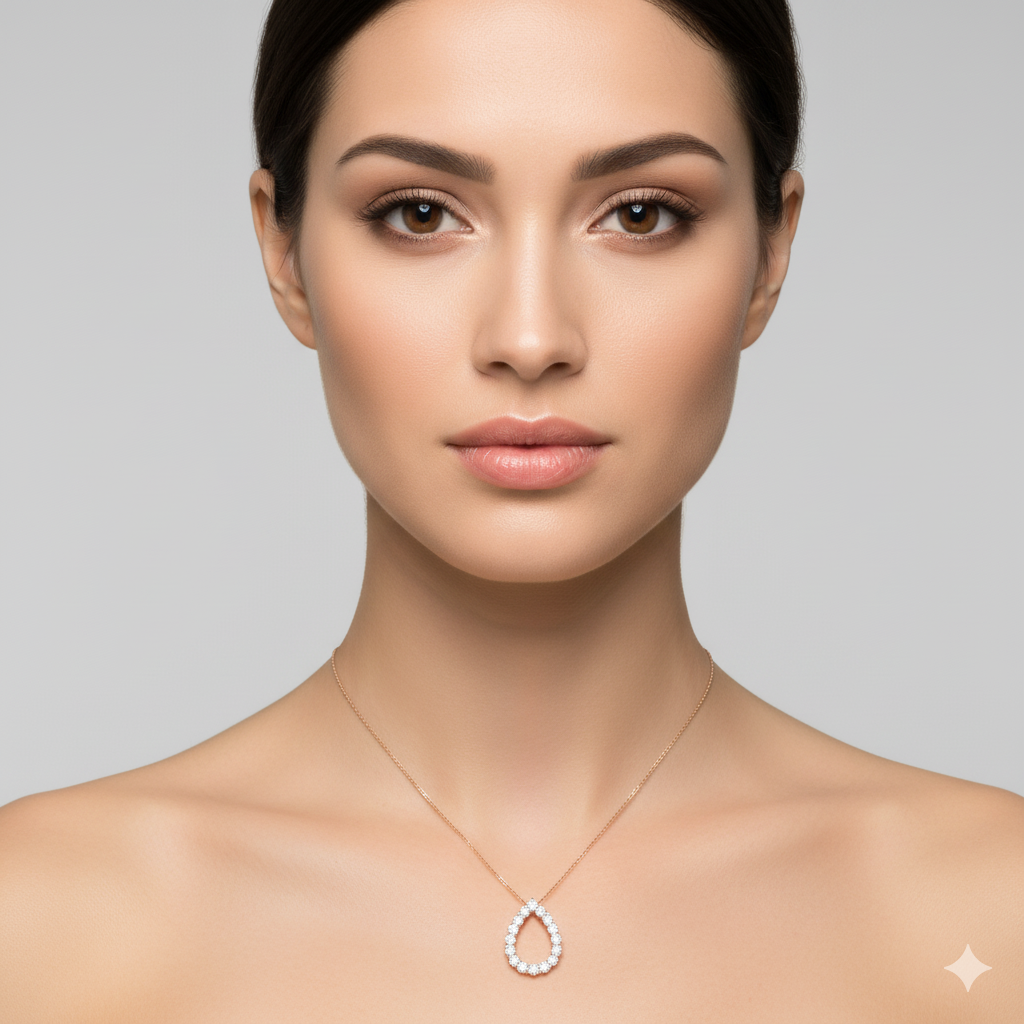 שרשרת טיפת יהלומים מזהב