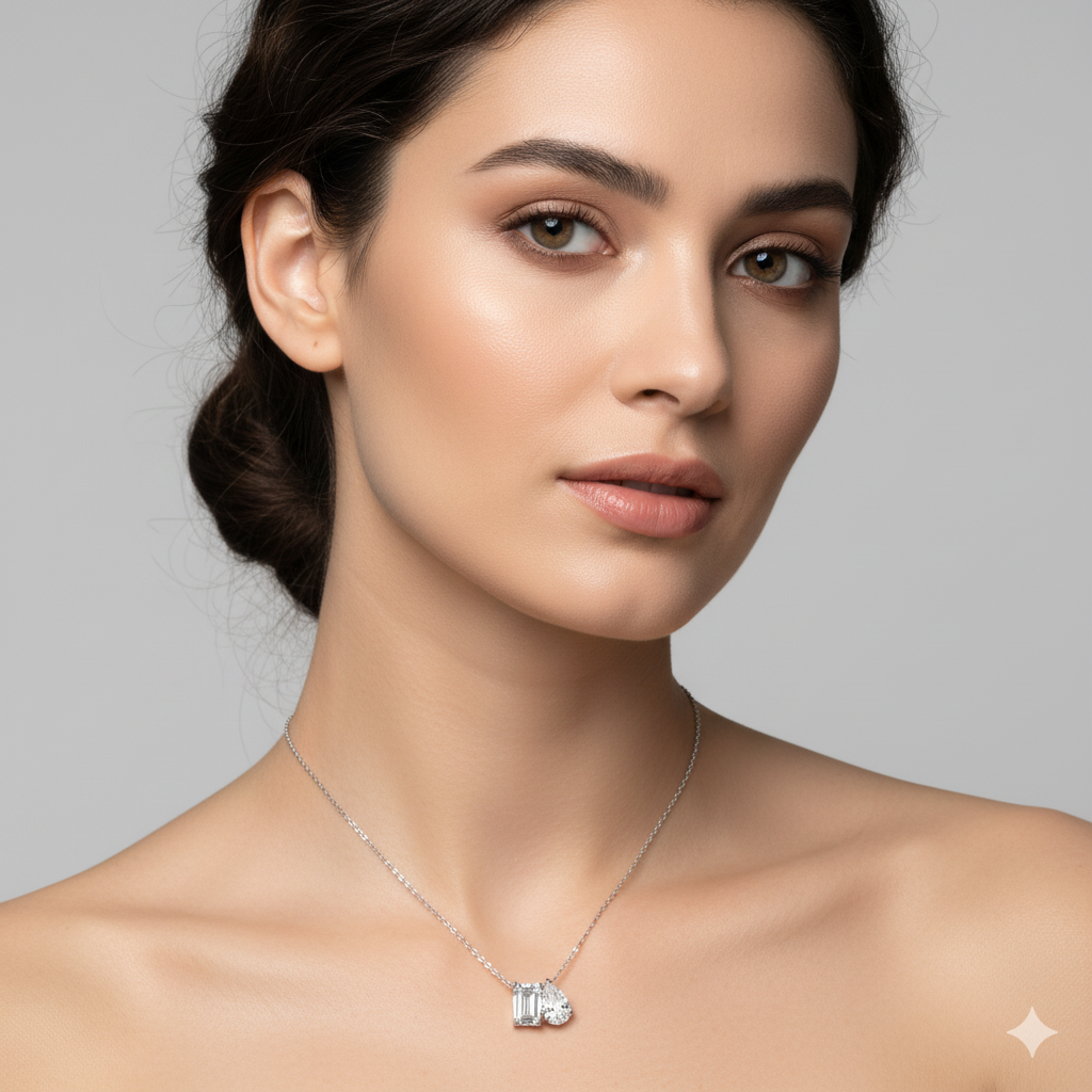 שרשרת דו ספארק מזהב משובצת יהלומי מעבדה